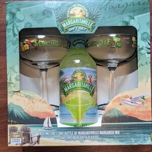 Margaritaville Party Set with Green Margarita Mix and Glasses